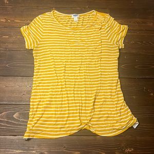Old Navy, Yellow Stripe, Maternity/Nursing Tee